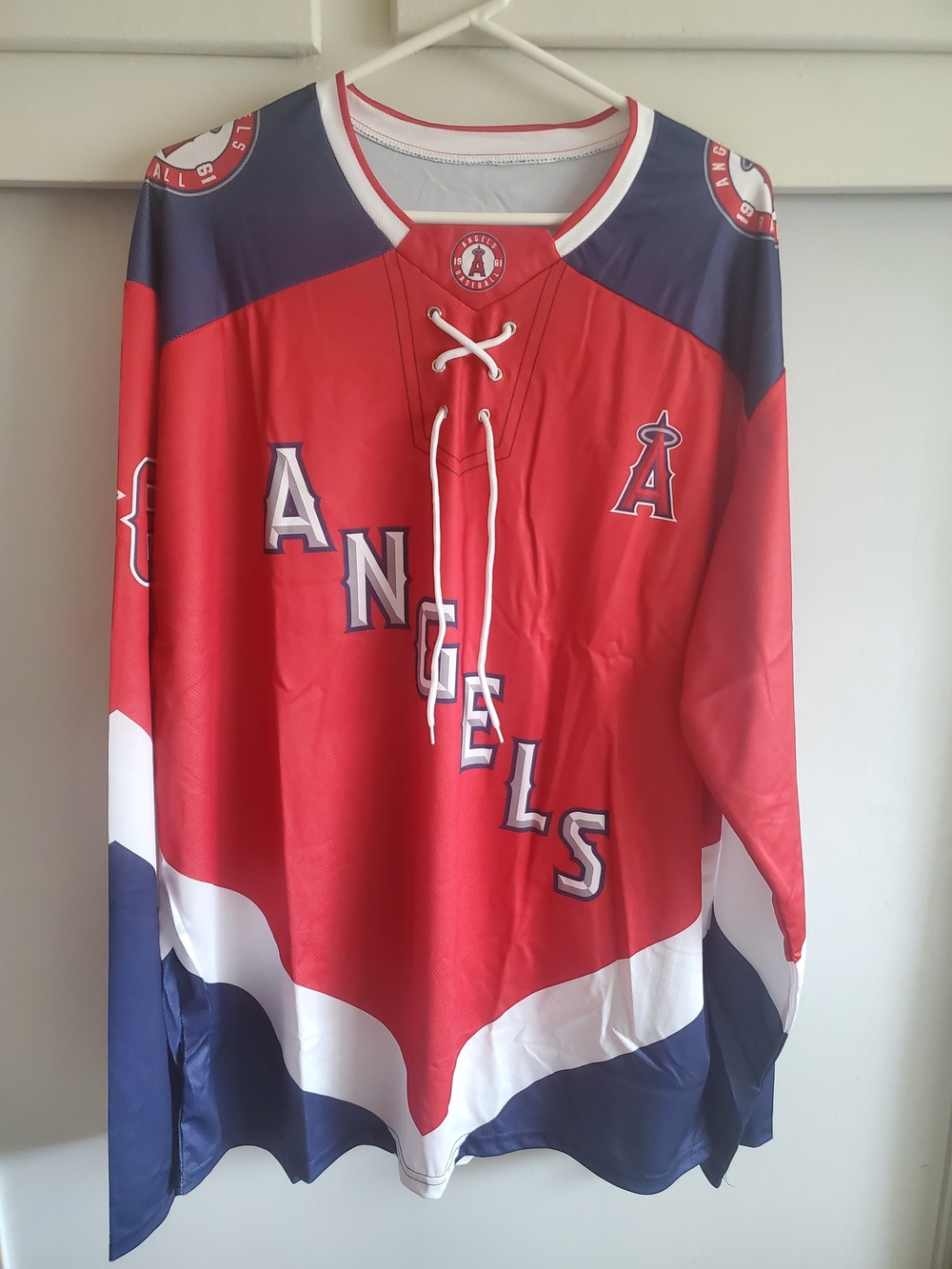 Los Angeles Apparel Red Navy White Angels Hockey Jersey